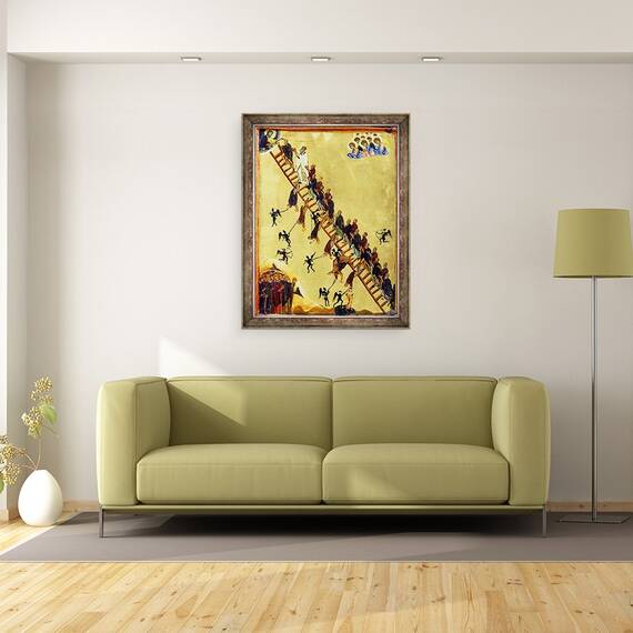Tablou inramat - Byzantine - Scara cereasca a Sfantului Ioan de Climacus, 60 x 80 cm - 2- Roveli