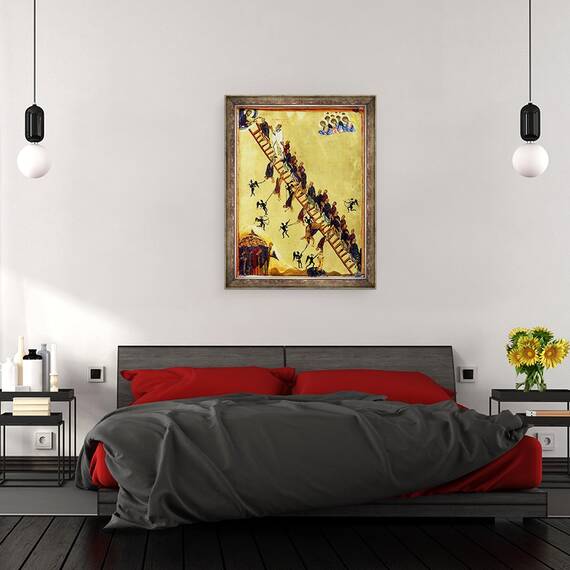 Tablou inramat - Byzantine - Scara cereasca a Sfantului Ioan de Climacus, 60 x 80 cm - 3- Roveli