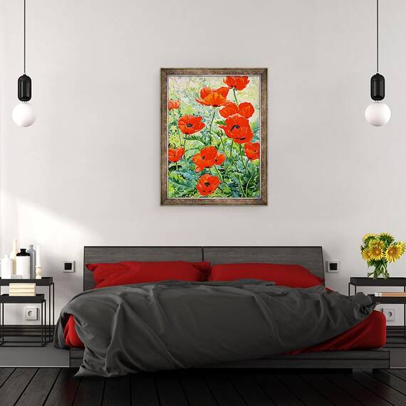 Tablou inramat - Christopher Ryland - Maci Rosii de Gradina, 60 x 80 cm - 3- Roveli