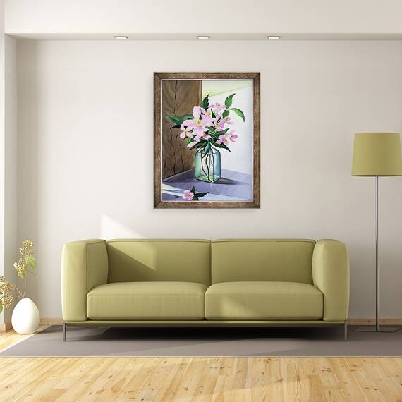 Tablou inramat - Christopher Ryland - Natura moarta roz Clematis, 60 x 80 cm - 2- Roveli
