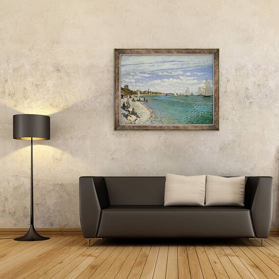 Tablou inramat - Claude Monet - Regatta la Sainte-Adresse, 60 x 80 cm - 2- Roveli