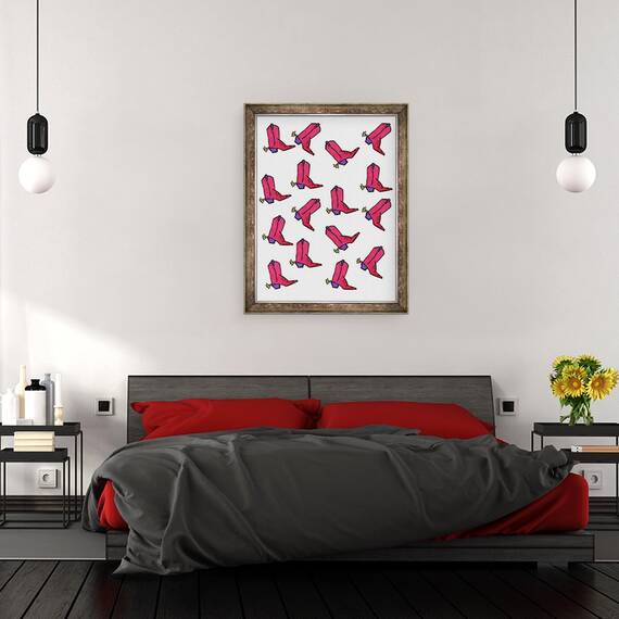 Tablou inramat - Daisy de Villeneuve - Cizme de cowboy, 60 x 80 cm - 3- Roveli