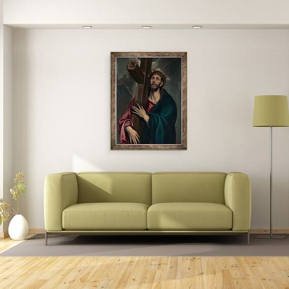 Tablou inramat - El Greco - Hristos Purtand Crucea, 60 x 80 cm - 2- Roveli