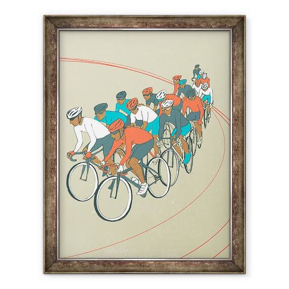 Tablou inramat - Eliza Southwood - Cursa de biciclete, 60 x 80 cm - - Roveli