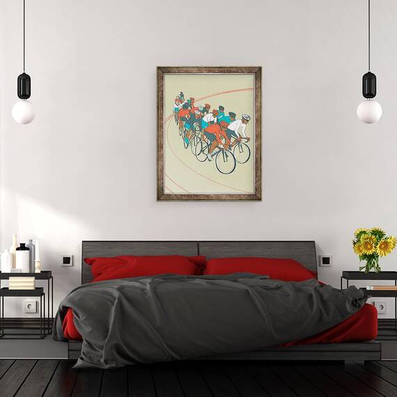 Tablou inramat - Eliza Southwood - Cursa de biciclete, 60 x 80 cm - 3- Roveli