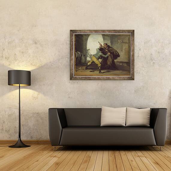 Tablou inramat - Francisco Jose de Goya y Lucientes - Calugarul Pedro se lupta cu arma de la El Maragato, 60 x 80 cm - 2- Roveli
