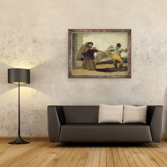 Tablou inramat - Francisco Jose de Goya y Lucientes - Calugarul Pedro impusca El Maragato ca calul sau Runge Off, 60 x 80 cm - 2- Roveli