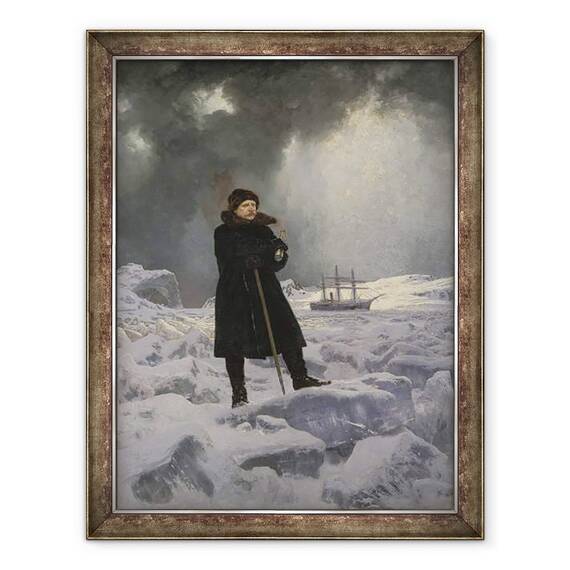 Tablou inramat - Georg Rosen - Exploratorul A. E. Nordenskiold, 60 x 80 cm - - Roveli