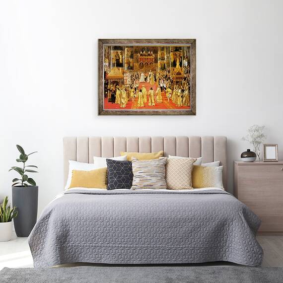 Tablou inramat - Georges Becker - incoronarea imparatului Alexandru al III-lea, 60 x 80 cm - 3- Roveli