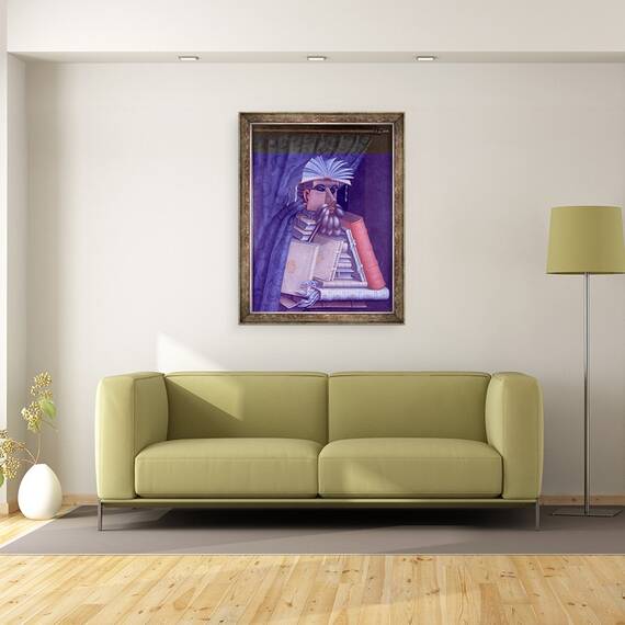 Tablou inramat - Giuseppe Arcimboldo - Portretul unui bibliotecar, 60 x 80 cm - 2- Roveli