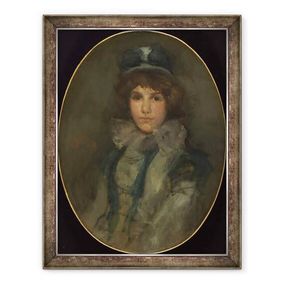 Tablou inramat - James Abbott McNeill Whistler - Albastru si coral, Capota Mica Albastra, 60 x 80 cm - - Roveli