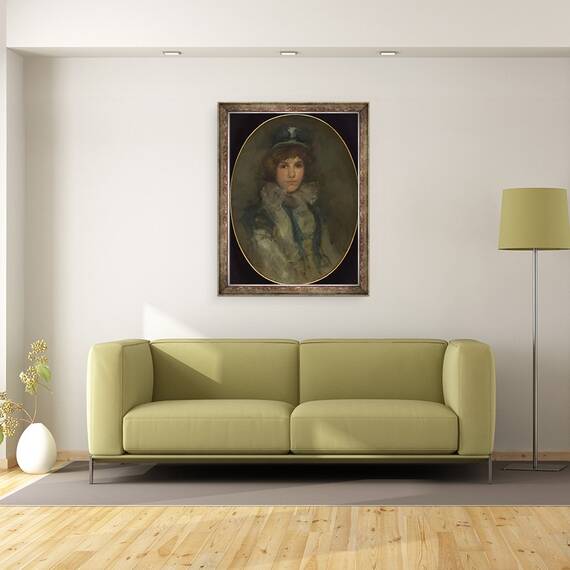 Tablou inramat - James Abbott McNeill Whistler - Albastru si coral, Capota Mica Albastra, 60 x 80 cm - 2- Roveli