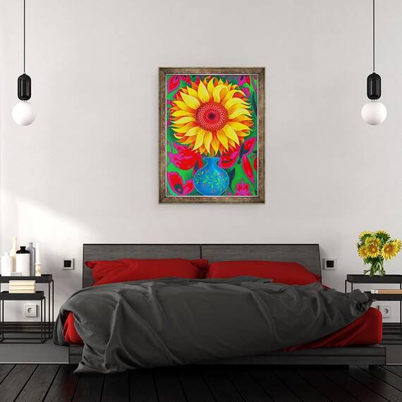 Tablou inramat - Jane Tattersfield - Floarea soarelui, 2015, 60 x 80 cm - 3- Roveli