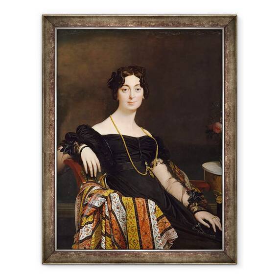 Tablou inramat - Jean Auguste Dominique Ingres - Doamna Jacques-Louis Leblanc, 60 x 80 cm - - Roveli
