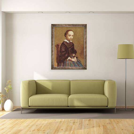 Tablou inramat - Jean Baptiste Camille Corot - Portretul unei fete, 60 x 80 cm - 2- Roveli