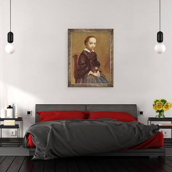 Tablou inramat - Jean Baptiste Camille Corot - Portretul unei fete, 60 x 80 cm - 3- Roveli