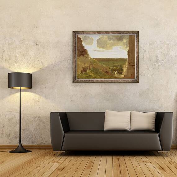 Tablou inramat - Jean Baptiste Camille Corot - Ruinele medievale, 60 x 80 cm - 2- Roveli