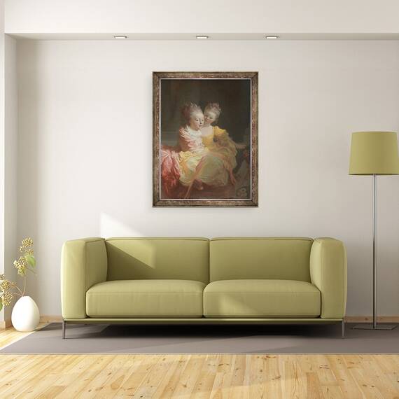 Tablou inramat - Jean-Honore Fragonard - Cele Doua Surori, 60 x 80 cm - 2- Roveli