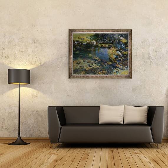 Tablou inramat - John Singer Sargent - Piscina Alpina, 60 x 80 cm - 2- Roveli