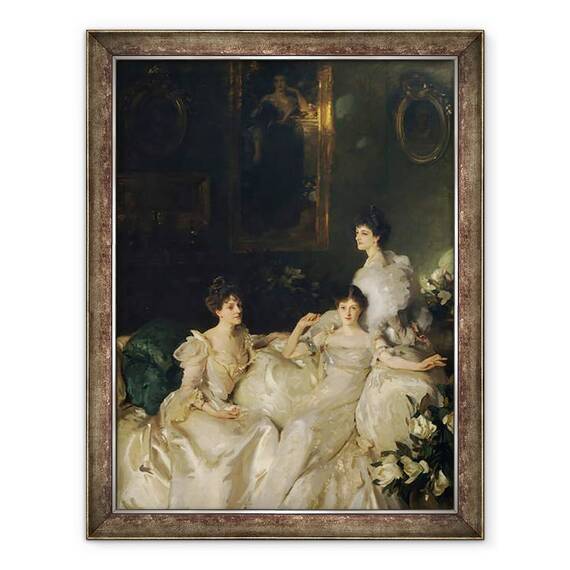 Tablou inramat - John Singer Sargent - Surorile Wyndham, Lady Elcho, dna Adeane si dna Tennant, 60 x 80 cm - - Roveli