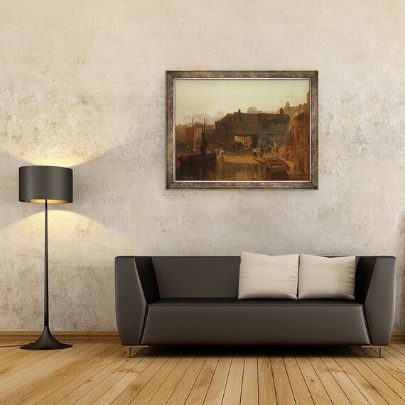 Tablou inramat - Joseph Mallord William Turner - Saltash cu feribotul de apa, Cornwall, 60 x 80 cm - 2- Roveli