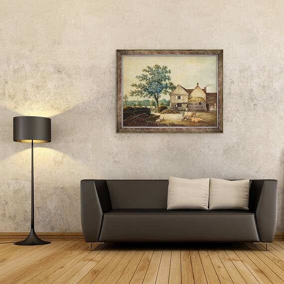 Tablou inramat - Joseph Wright - Ferma langa Aston Hall, 60 x 80 cm - 2- Roveli