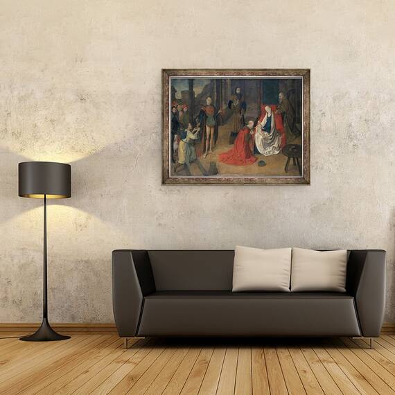 Tablou inramat - Justus of Ghent - Adorarea Magilor, 60 x 80 cm - 2- Roveli
