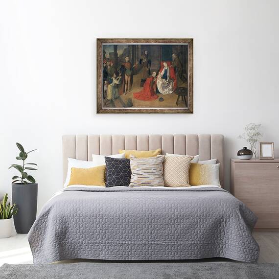 Tablou inramat - Justus of Ghent - Adorarea Magilor, 60 x 80 cm - 3- Roveli