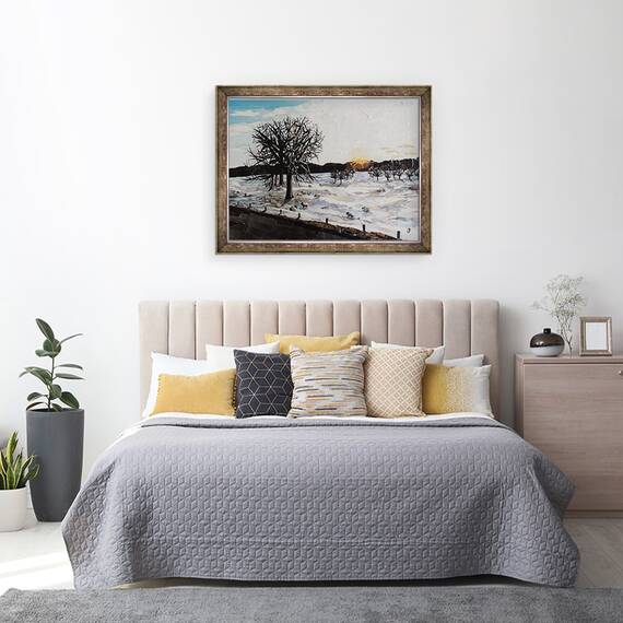 Tablou inramat - Kirstie Adamson - Amurg de iarna - Chatsworth Estate, 60 x 80 cm - 3- Roveli