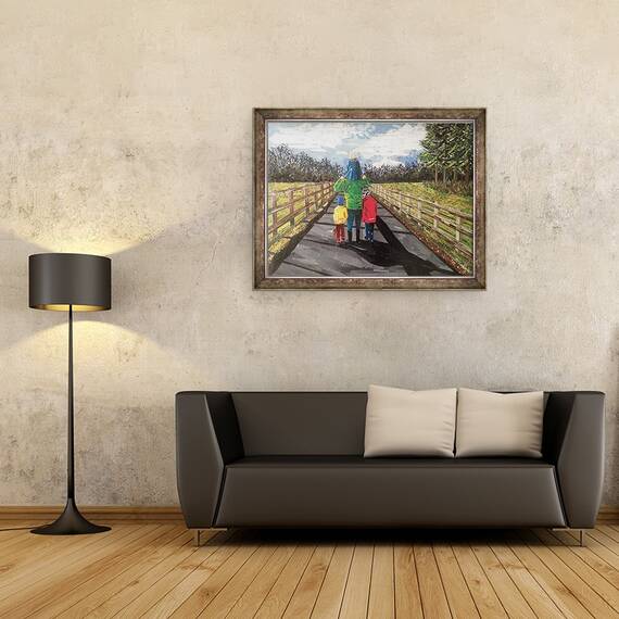 Tablou inramat - Kirstie Adamson - Plimbare familie, 60 x 80 cm - 2- Roveli