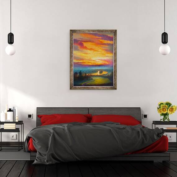 Tablou inramat - Lee Campbell - Rainbow Sky Petersham Lunca, 2017, 60 x 80 cm - 3- Roveli