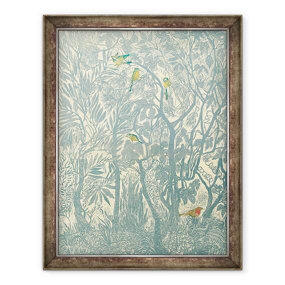 Tablou inramat - Mary Kuper - Bird uitam de la fereastra bucatariei, robin, 60 x 80 cm - - Roveli