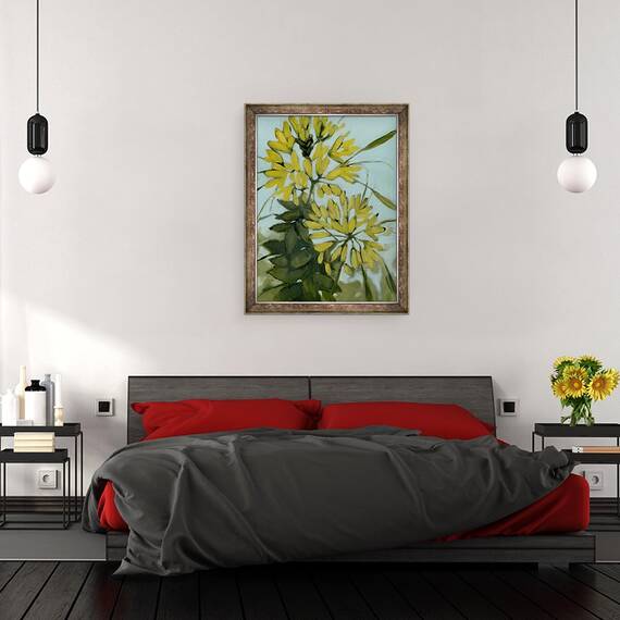 Tablou inramat - Megan Moore - Cleome galbene, 60 x 80 cm - 3- Roveli