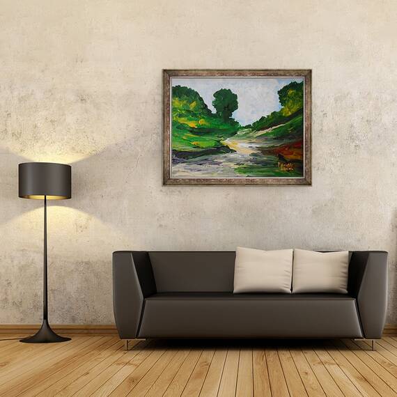 Tablou inramat - Patricia Brintle - O plimbare in Ennery, 60 x 80 cm - 2- Roveli