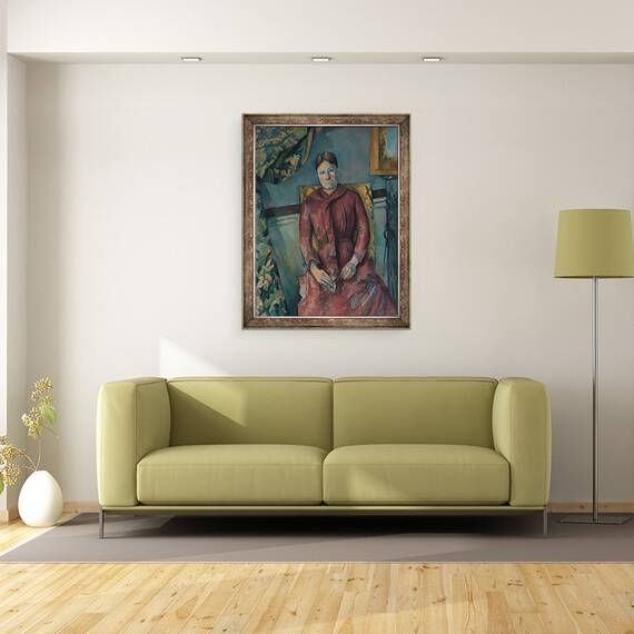 Tablou inramat - Paul Cezanne - Madame Cézanne intr-o rochie rosie, 60 x 80 cm - 2- Roveli