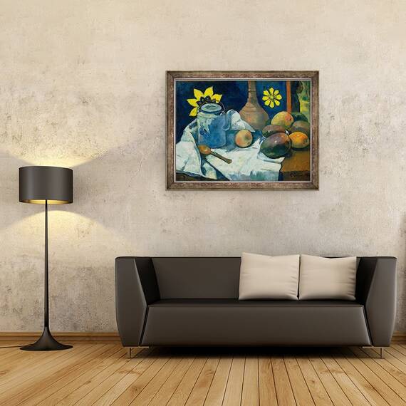 Tablou inramat - Paul Gauguin - Natura moarta cu ceainic si fructe, 60 x 80 cm - 2- Roveli