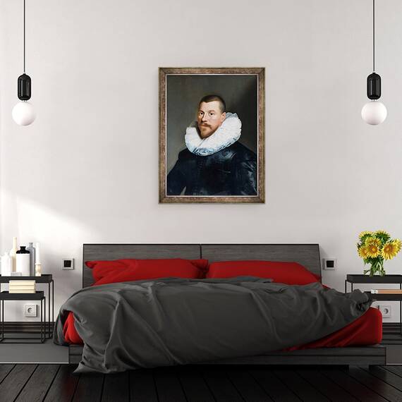 Tablou inramat - Paulus Moreelse - Portretul unui barbat de varsta mijlocie, 60 x 80 cm - 3- Roveli