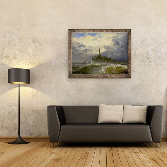 Tablou inramat - Peder Balke - Peisaj marin, 60 x 80 cm - 2- Roveli