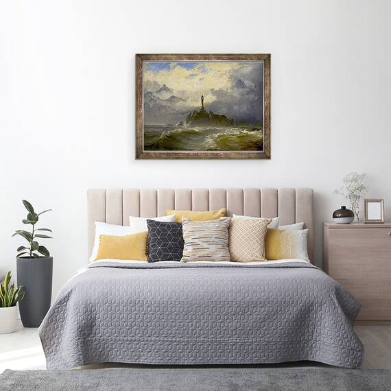 Tablou inramat - Peder Balke - Peisaj marin, 60 x 80 cm - 3- Roveli