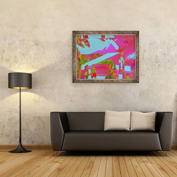 Tablou inramat - Peter McClure - PLAJA DIN VENEtIA CU SUSUL iN JOS, 60 x 80 cm - 2- Roveli
