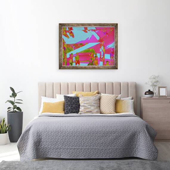 Tablou inramat - Peter McClure - PLAJA DIN VENEtIA CU SUSUL iN JOS, 60 x 80 cm - 3- Roveli