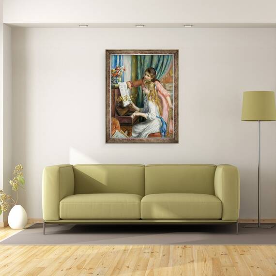 Tablou inramat - Pierre Auguste Renoir - Doua fete tinere la pian, 60 x 80 cm - 2- Roveli