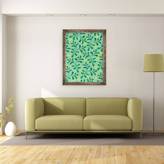 Tablou inramat - Runa Anastasiya Rudaya - Model de Craciun verde, 60 x 80 cm - 2- Roveli