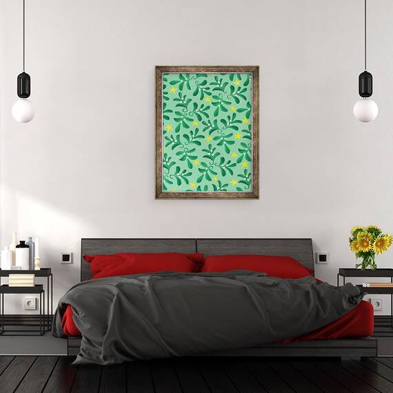 Tablou inramat - Runa Anastasiya Rudaya - Model de Craciun verde, 60 x 80 cm - 3- Roveli