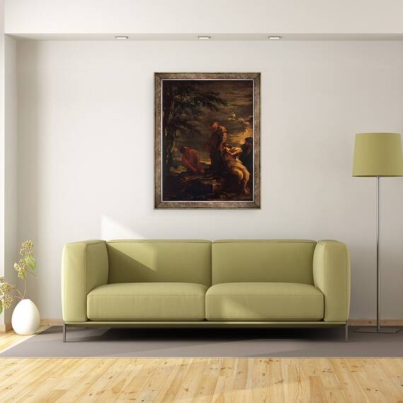 Tablou inramat - Salvator Rosa - Democrit si Protagoras, 60 x 80 cm - 2- Roveli