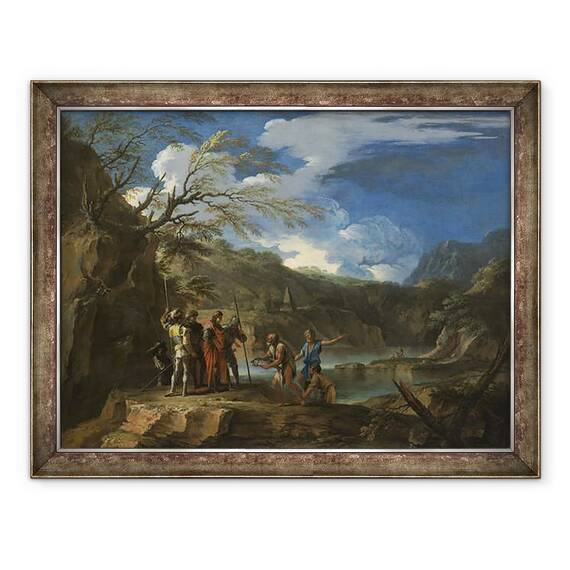 Tablou inramat - Salvator Rosa - Policrate si pescarul, 60 x 80 cm - - Roveli
