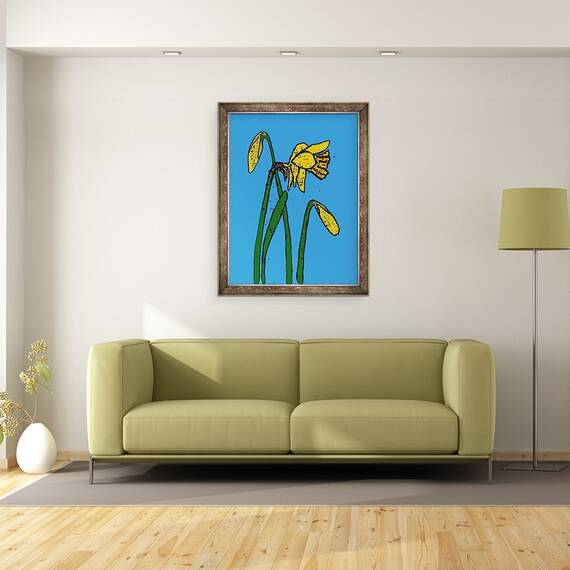 Tablou inramat - Sarah Thompson-Engels - Narcisele, 60 x 80 cm - 2- Roveli