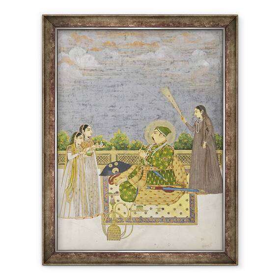 Tablou inramat - Scoala Mughal - imparatul Muhammad Shah, 60 x 80 cm - - Roveli