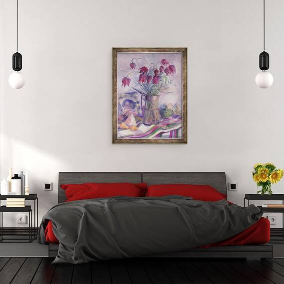 Tablou inramat - Sue Wales - Fritilaries, 1996, 60 x 80 cm - 3- Roveli