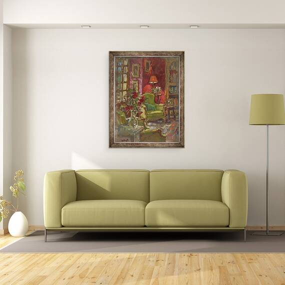 Tablou inramat - Susan Ryder - Perete Rosu, 60 x 80 cm - 2- Roveli